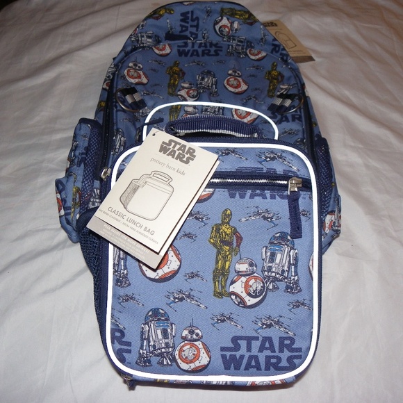 NWT Pottery Barn Kids - Star Wars Large Backpack and Matching Lunchbox